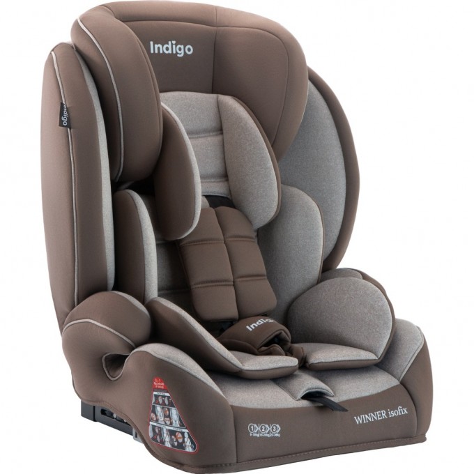 Автокресло INDIGO WINNER ISOFIX (бежевый-коричневый ) 4627183286333