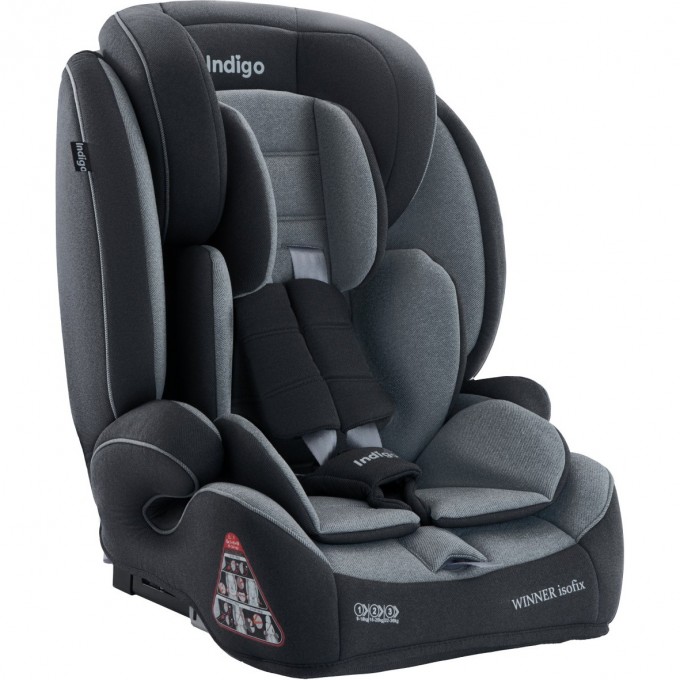 Автокресло INDIGO WINNER ISOFIX (т.серый-св.серый) 4627183286296