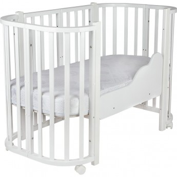 Детская кроватка INDIGO BABY LUX 3 в 1 / белый - белые стойки