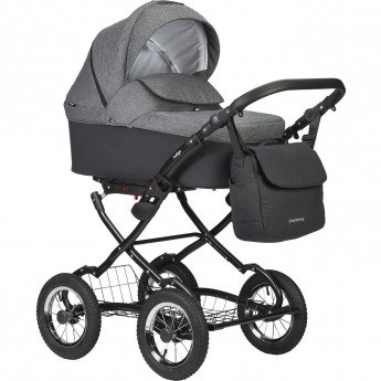 Коляска INDIGO CHARLOTTE SITY CLASSIC 12" 2 в 1 / Cs 04 (черный+т.серый) Коляска INDIGO CHARLOTTE SITY CLASSIC 12" 2 в 1 / Cs 04 (черный+т.серый)